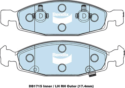 Brake Disc Pad Set Front Bendix DB1715 4WD For JEEP GRAND CHEROKEE WJ WG
