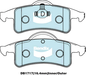 Brake Pads 4WD/SUV Bendix DB17174WD for Jeep Grand Cherokee WJ WG SUV V8 4x4 4.7LTP EVA