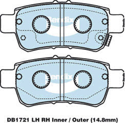 Brake Disc Pad Set Bendix DB1721 GCT For HONDA ODYSSEY RB 2.4