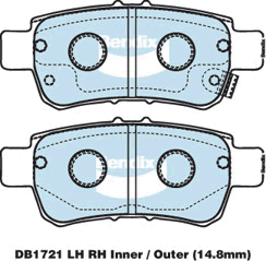 Brake Disc Pad Set Bendix DB1721 GCT For HONDA ODYSSEY RB 2.4