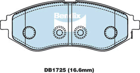 Brake Disc Pad Set Front Bendix DB1725 GCT For DAEWOO KALOS BARINA KLAS TK
