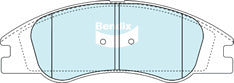 Brake Disc Pad Set Front Bendix DB1727 GCT For KIA CERATO LD 2L