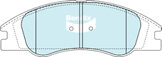 Brake Disc Pad Set Front Bendix DB1727 GCT For KIA CERATO LD 2L