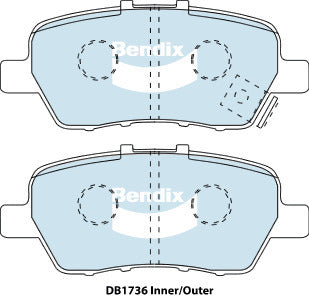 Brake Disc Pad Set Bendix DB1736 GCT For HONDA LEGEND KB 3.5L 3.7L MDX YD 3.5L