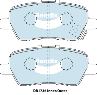 Brake Disc Pad Set Bendix DB1736 GCT For HONDA LEGEND KB 3.5L 3.7L MDX YD 3.5L
