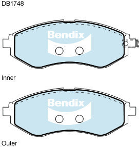 Brake Disc Pad Set Front Bendix DB1748 GCT For PROTON S16 1.6L PROTON SAVVY 1.2L