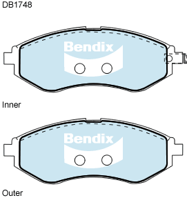 Brake Disc Pad Set Front Bendix DB1748 GCT For PROTON S16 1.6L PROTON SAVVY 1.2L