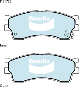 Brake Disc Pad Set Bendix DB1753 GCT For KIA CARENS FC 1.8L CREDOS K9A 2L