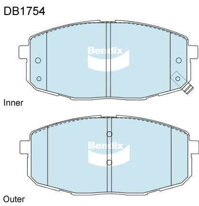 Brake Disc Pad Set Front Bendix DB1754 GCT For HYUNDA i30 FD 1.6L 2L GD 1.6L KIA CERATO LD2L TD 1.6L 2L