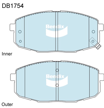 Brake Disc Pad Set Front Bendix DB1754 GCT For HYUNDA i30 FD 1.6L 2L GD 1.6L KIA CERATO LD2L TD 1.6L 2L