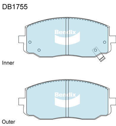 Brake Disc Pad Set Bendix DB1755 GCT For CITROEN XSARA N1 N7 1.8L 2L PEUGOT 206 1.4L