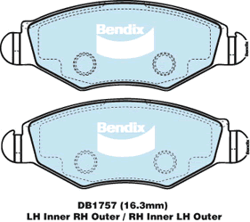 Brake Disc Pad Set Bendix DB1757 GCT For CITROEN XSARA N1 N7 1.8L 2L PEUGOT 206 1.4L