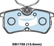 Brake Disc Pad Set Rear Bendix DB1759 GCT For FORD FIESTA FOCUS WP WQ LR