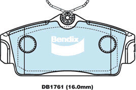 Brake Disc Pad Set Front Bendix DB1761 GCT For NISSAN PULSAR N16