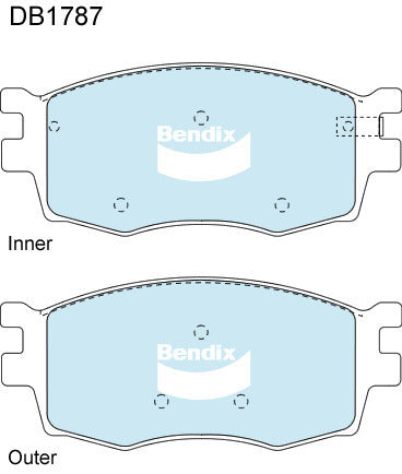 Brake Disc Pad Set Front Bendix DB1787 GCT For HYUNDAI KIA ACCENT i20 RIO JB