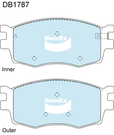 Brake Disc Pad Set Front Bendix DB1787 GCT For HYUNDAI KIA ACCENT i20 RIO JB