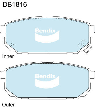 Brake Disc Pad Set Rear Bendix DB1816 4WD For KIA SORENTO BL 2.5L 3.3L 3.5L 3.8L