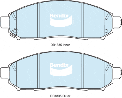 Brake Disc Pad Set Front Bendix DB1835 4WD For NISSAN MURANO NAVARA PATHFINDER
