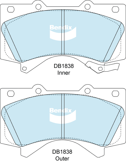 Brake Pads 4WD/SUV Bendix DB18384WD for Toyota Tundra USK Ute 5.7 5.7LTP 3UR FE