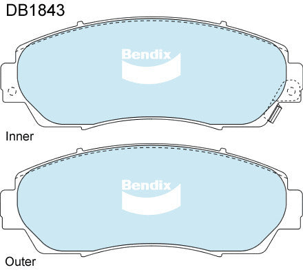 Brake Disc Pad Set Front Bendix DB1843 GCT For HONDA CR-V 2.4L 1.6L 2L 2.2L 2.4L ODYSSEY 2.4L