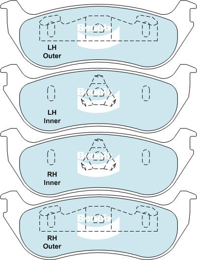 Brake Disc Pad Set Bendix DB1906 4WD For FORD EXPLORER UT UX UZ 4L 4.6L