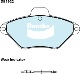 Brake Disc Pad Set Bendix DB1922 GCT For CITROEN PEUGEOT XANTIA 605 6B