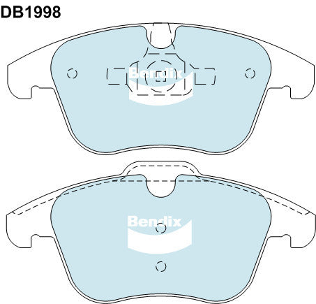 Brake Pads H/Duty Bendix DB1998HD for Ford Mondeo MA MB MC Hatchback XR5 Turbo 2.5LTP HUBA