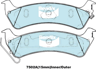 Brake Disc Pad Set Bendix 7502A 4WD For JEEP CHEROKEE XJ 4L GRAND CHEROKEE 4L