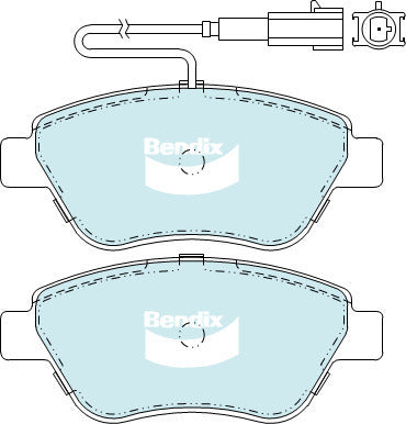 Brake Disc Pad Set Bendix DB2258 GCT For FIAT 500 312 1.2L 1.3L 1.4L FWD