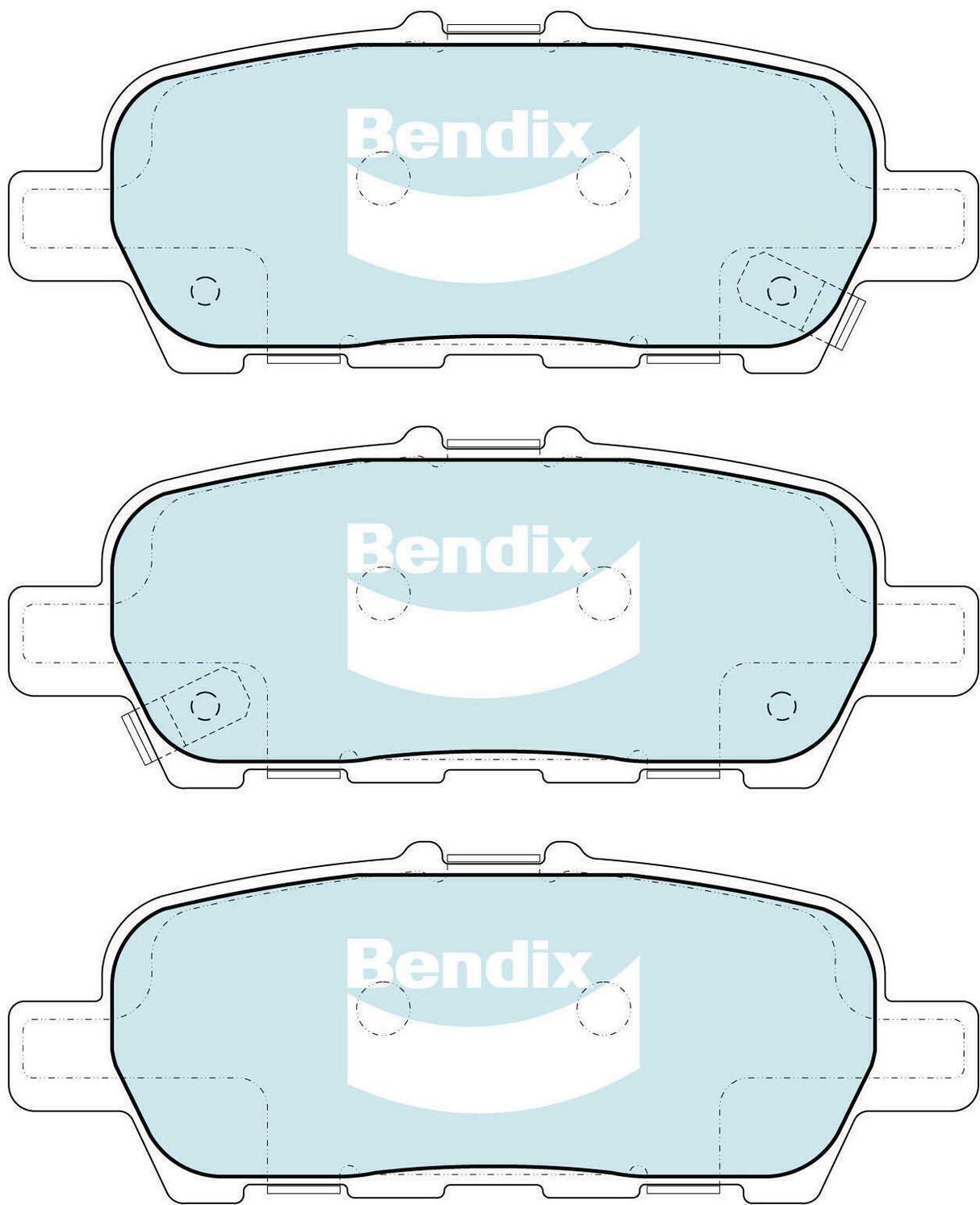 Brake Disc Pad Set Bendix DB2340 GCT For NISSAN Altima Elgrand Leaf X-trail