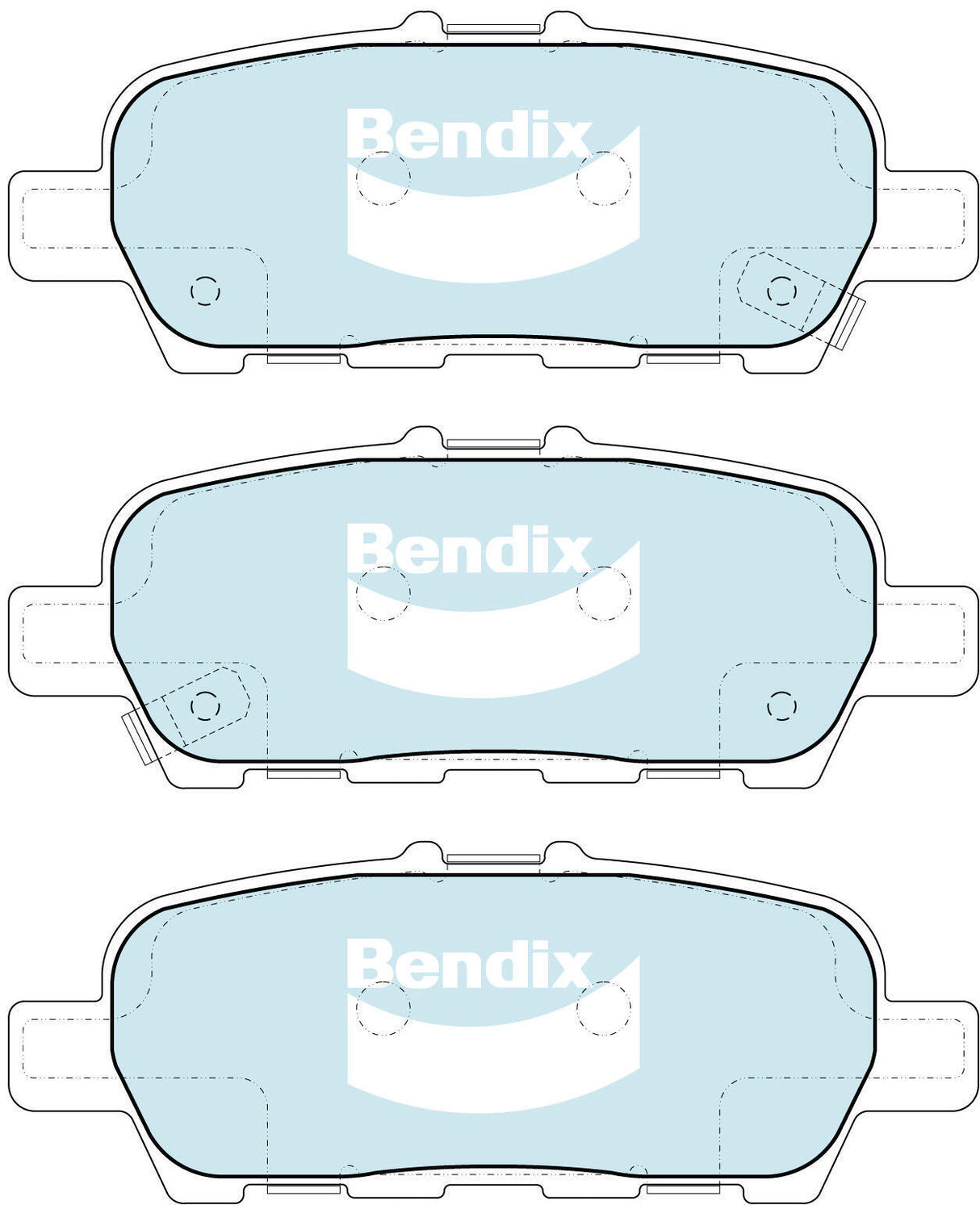 Brake Disc Pad Set Bendix DB2340 GCT For NISSAN Altima Elgrand Leaf X-trail