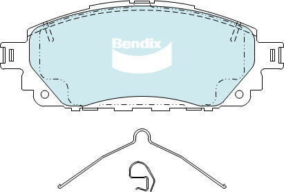 Brake Disc Pad Set Bendix DB2396 4WD For Toyota Hilux GGN120 GUN123 TGT121