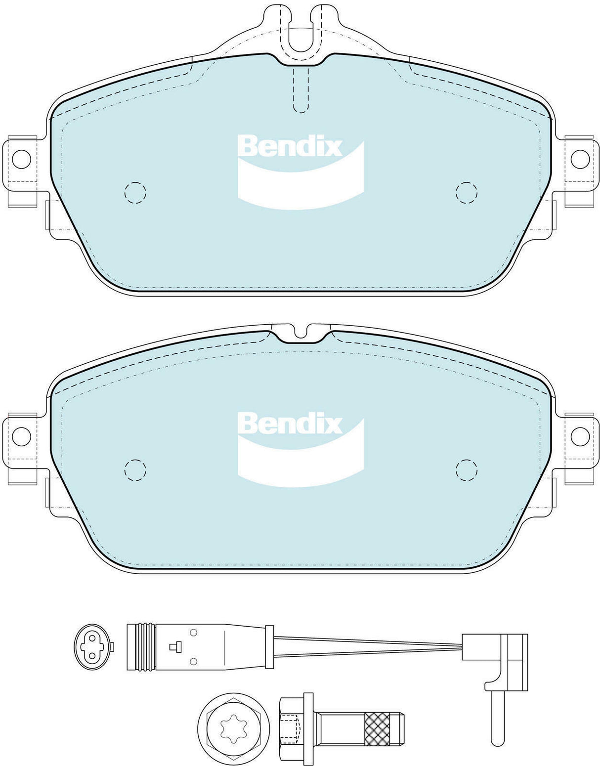 Brake Disc Pad Set Bendix DB2403 GCT For MERCEDES-BENZ C-Class CLA E-Class
