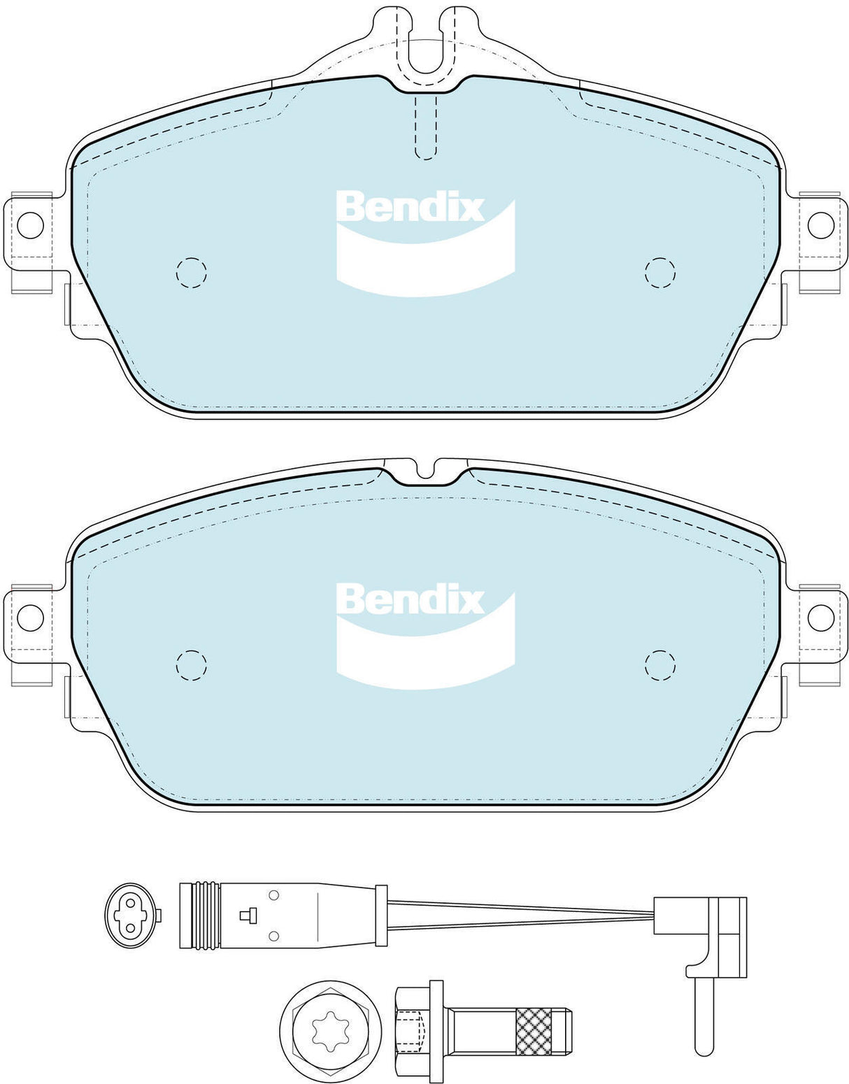 Brake Disc Pad Set Bendix DB2403 GCT For MERCEDES-BENZ C-Class CLA E-Class