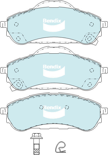 Brake Disc Pad Set Bendix DB2411 4WD For FORD EVEREST UA UAII 3.2L TDCi 4WD