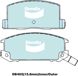 Brake Disc Pad Set Bendix DB405 GCT For Toyota MR 2 AW11 1.6L