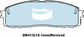 Brake Disc Pad Set Rear Bendix DB413 GCT For Toyota Corona Cressida Crown