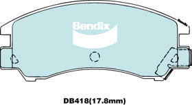 Brake Disc Pad Set Bendix DB418 GCT For SUBARU Leone GenII Vortex TX XT