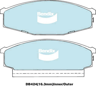 Brake Disc Pad Set Bendix DB424 GCT For NISSAN CABSTAR H40 F22 2.0L