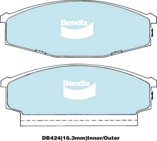Brake Disc Pad Set Bendix DB424 GCT For NISSAN CABSTAR H40 F22 2.0L