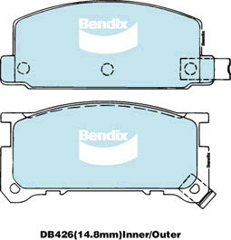 Brake Disc Pad Set Front Bendix DB426 GCT