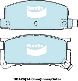 Brake Disc Pad Set Front Bendix DB426 GCT
