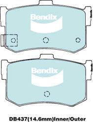 Brake Disc Pad Set Rear Bendix DB437 GCT For HYUNDAI Sonata EF Y-2 Y-3