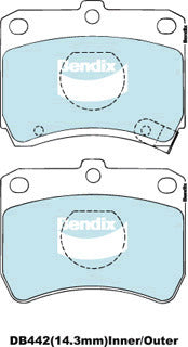 Brake Disc Pad Set Front Bendix DB442 GCT For FORD Festiva MAZDA 121