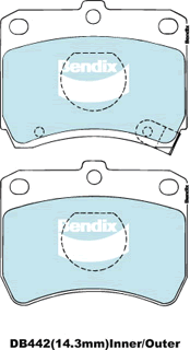 Brake Disc Pad Set Front Bendix DB442 GCT For FORD Festiva MAZDA 121