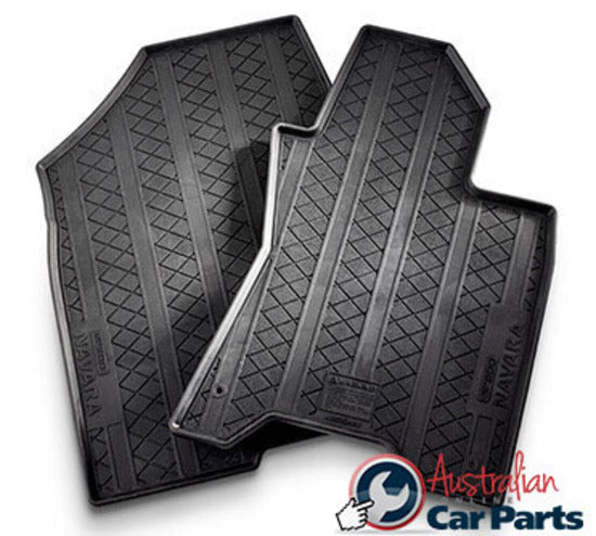 Rubber Mats suitable for Nissan Navara D23 Auto Front 2015-2016 DC KC Genuine New