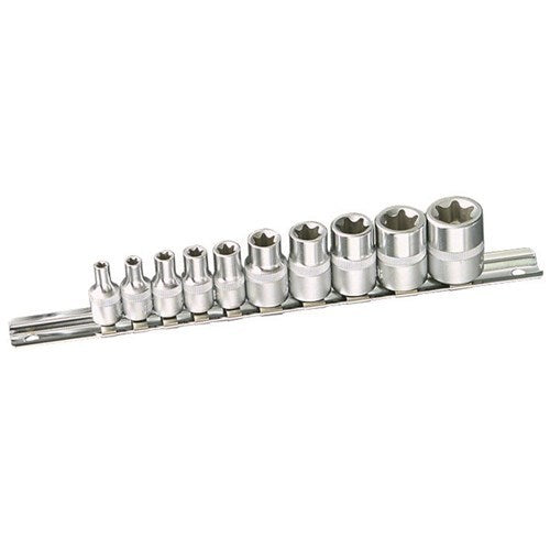 E-TORX SOCKET SET 10 PIECE 1/4 & 3/8" DRIVE 02093