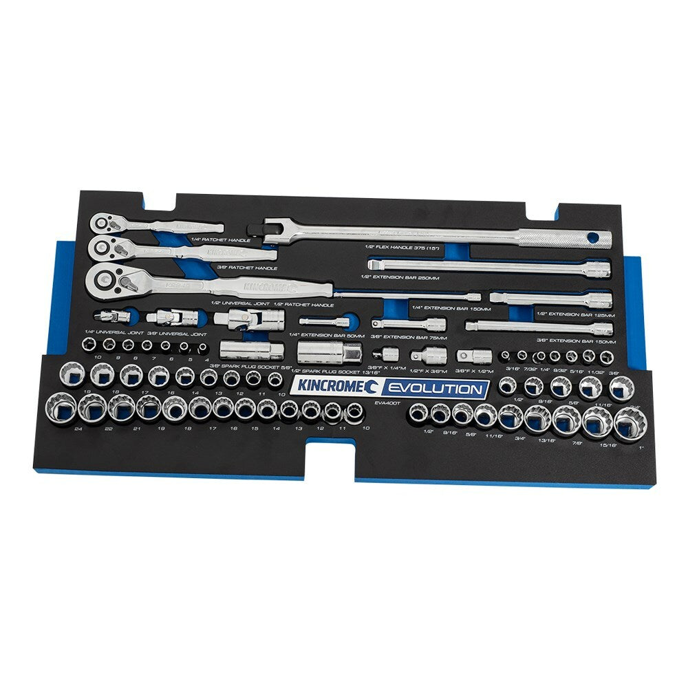 KINCROME EVOLUTION Tool Chest Kit 182 Piece 6 Drawer 1/4, 3/8 & 1/2" Drive K1211