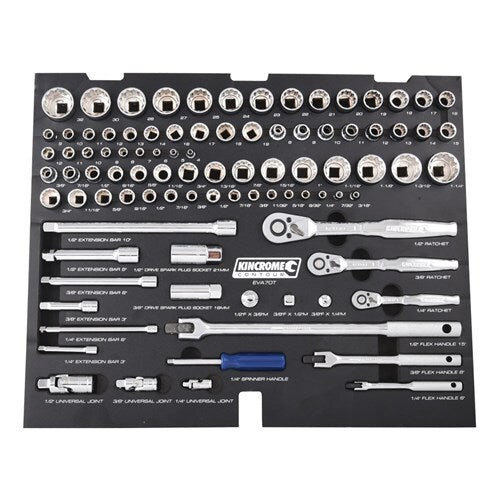 KINCROME CONTOUR Tool Chest Kit 207 Piece 1/4, 3/8 & 1/2" Drive K1509G