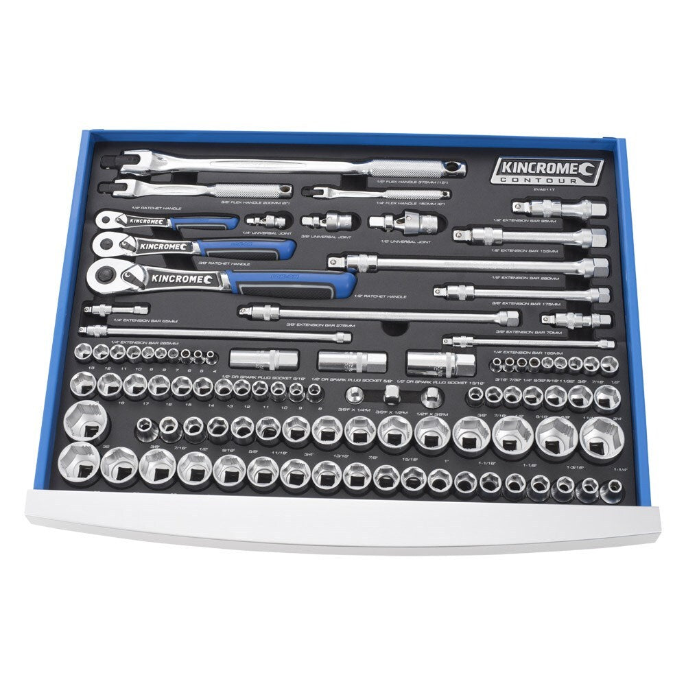 KINCROME CONTOUR Tool Trolley 242 Piece 1/4, 3/8 & 1/2" Drive K1520G